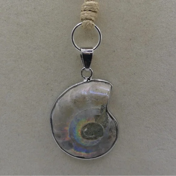 Aura Ammonite Pendant on Adjustable Rope - Picture 5 of 7